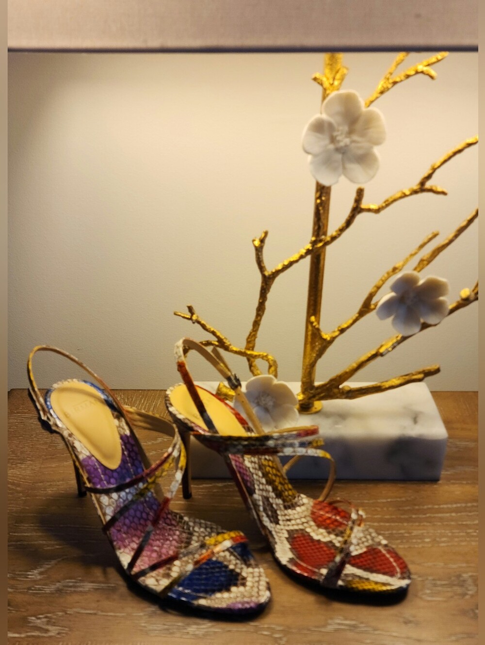 Alexandre Birman Multicolor Strappy Python High Heel Sandal 40.5